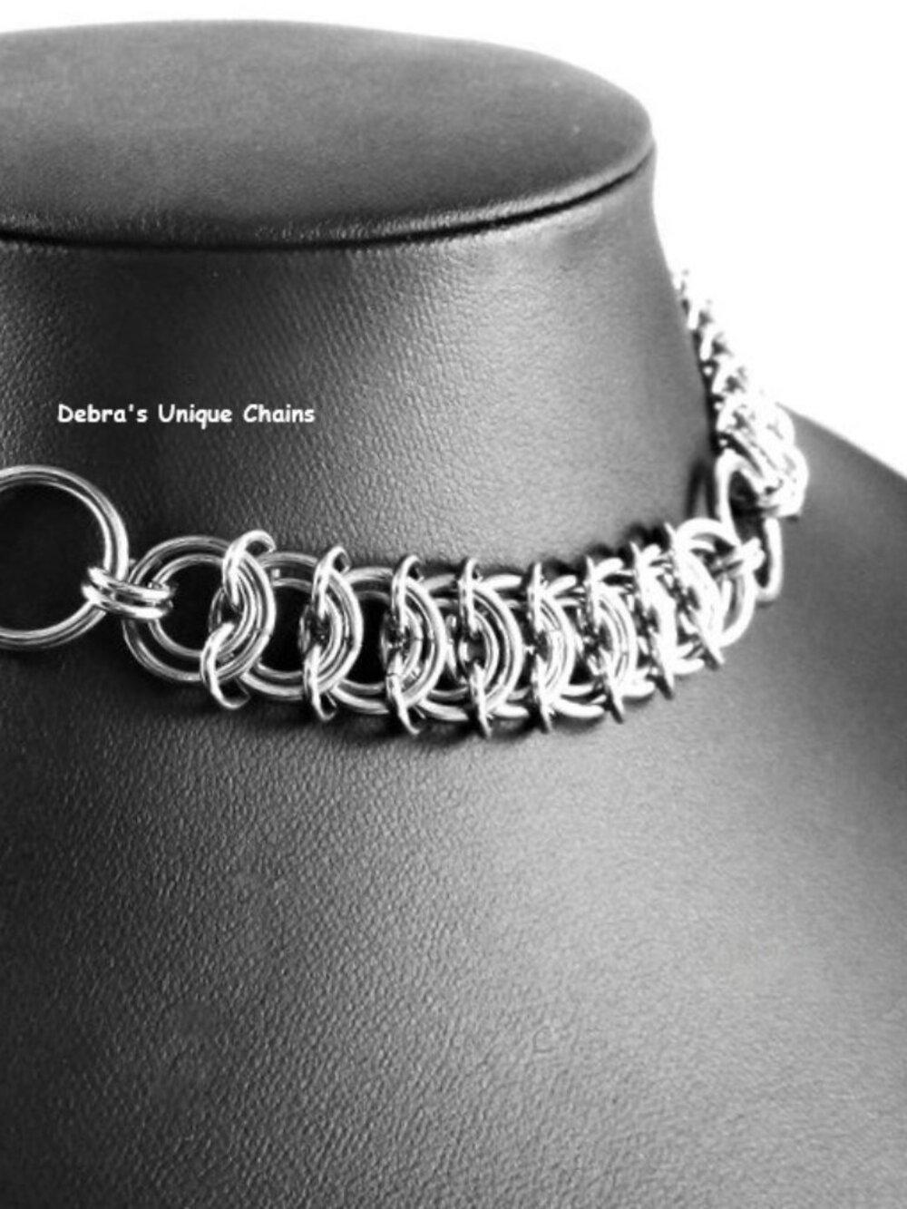 Choker & Earrings Set Stainless Chainmail Handwoven Steel Chains Unique Jewelry